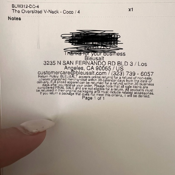 Bleusalt coco brown oversized v-neck - Picture 3 of 3